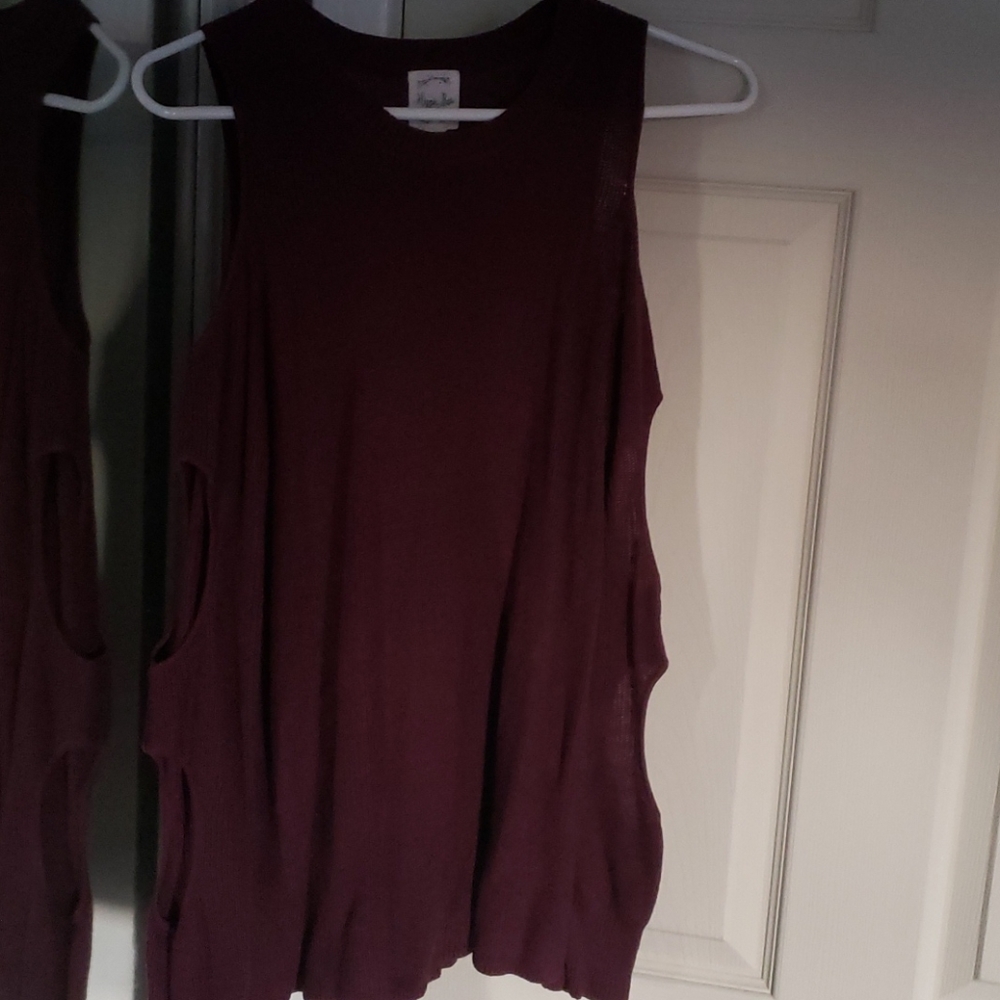 Off the shoulder , burgundy sweater
